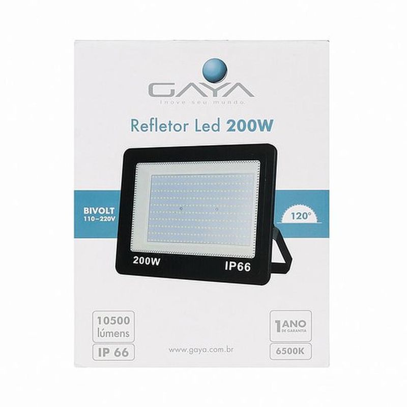 Refletor-Led-200W-6000K-Branco-Aluminio---Gaya