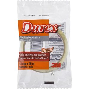 Fita Adesiva Durex Transparente 12mm x 40m 3M do Brasil