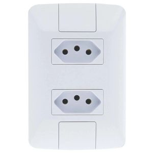 Placa Com 2 Tomadas 2P+T 20A 250V Branco Aria Tramontina