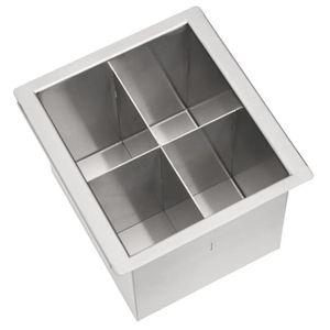 Escorredor Porta Talheres 15x16cm Aço Inox Acabamento Scotch Brite para Canal Organizador Tramontina
