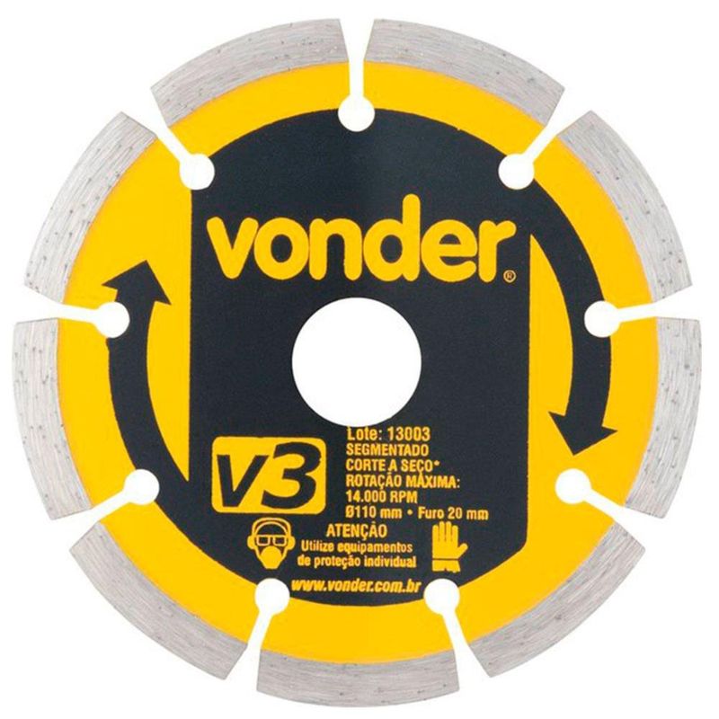 Disco Diamantado 105mm Segmentado Vonder