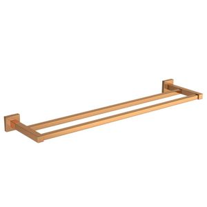 Porta Toalha Barra Dupla Quadratta Red Gold Deca