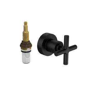 Acabamento Para Registro De Pressão 1/2 E 3/4 Com Mecanismo 1/2 Volta Duna Clássica Black Matte Deca
