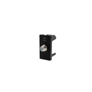 Módulo Tomada Antena para TV Tipo F Preto Plus Pial