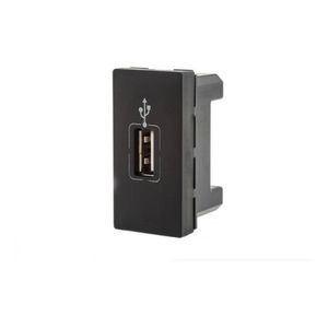 Módulo Tomada USB Para Dados De Rede Preto Plus Pial