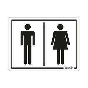 Placa Homem/Mulher 15x20cm Bemfixa