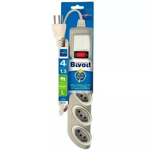 Filtro de Linha 4 Tomadas Circuit Breaker 1,3m Cinza Daneva Pial Legrand