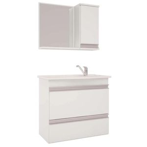 Gabinete Grécia 56x63,5cm Branco Kit Armário Com Espelho Mgm
