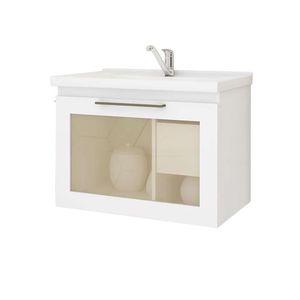 Gabinete Hibisco 44x59cm Branco Vidro Reflecta Mgm