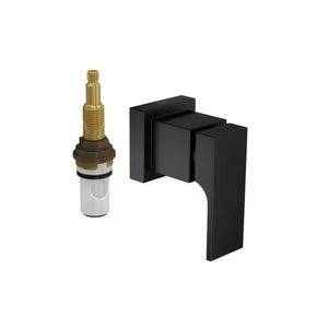 Acabamento Para Registro De Pressão 1/2 E 3/4 Com Mecanismo 1 Unic Black Matte Deca