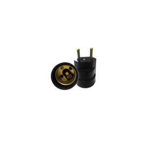 Base Soquete E27 Adaptador Plug Termo Preto 4A 250V Decorlux