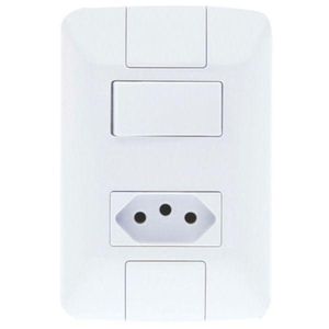 Conjunto Interruptor S +Tomada 2P+T 10A 250V Branco Aria Tramontina