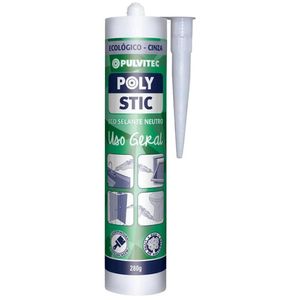 Silicone Polystic Eco Selante Uso Geral Cinza 280g Pulvitec