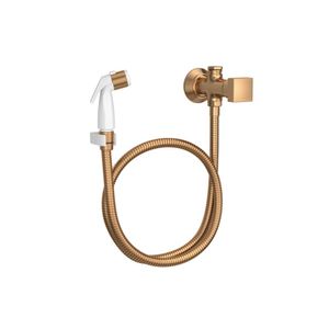 Ducha Higiênica com Registro e Derivação Gatilho Branco Cubo Gold Matte Deca