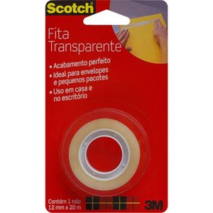 Fita Adesiva Scoth 12mmX20m Transparente 3m Do Brasil