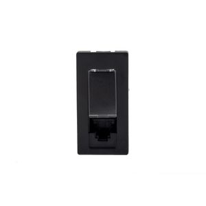 Módulo Tomada Rj45 Cat 5 Preto Plus + Pial