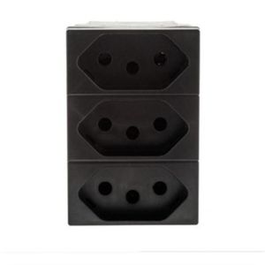 Módulo Tomada Triplex 2p+t 10a Preto Plus + Pial