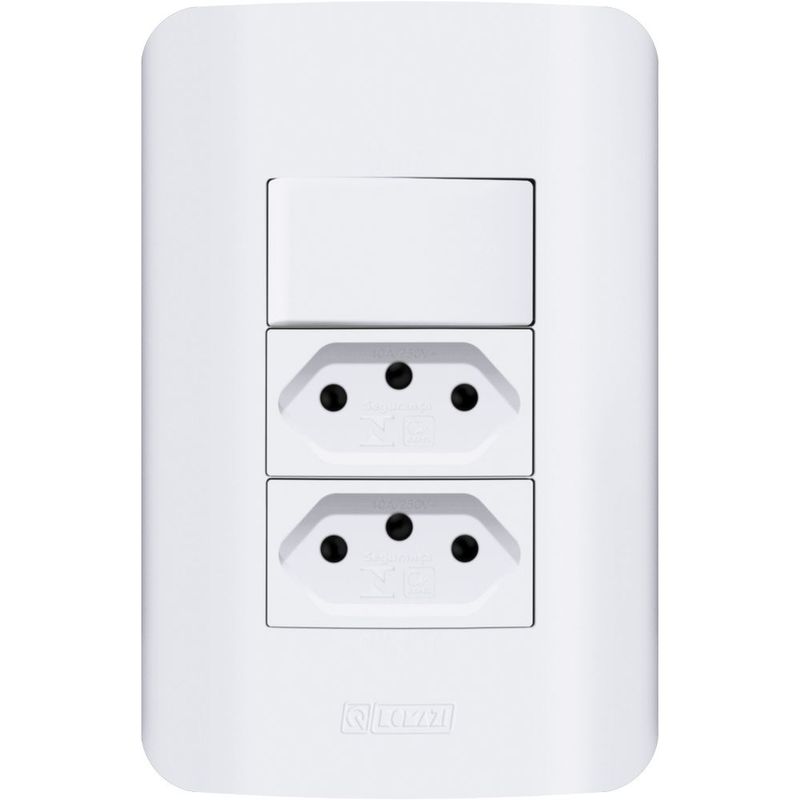 Conjunto-1-Interruptor-Simples---2-Tomadas-2P-T-10A-250V-Branca-Canoa-Romazi