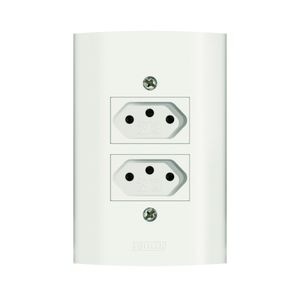 Tomada Dupla 2P+T 10A 250V Branco Dunas Romazi