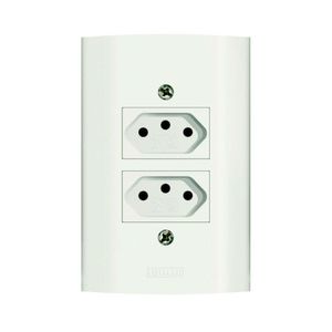Tomada Dupla 2P+T 20A 250V Branco Dunas Romazi