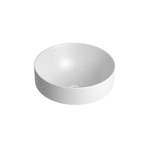 Cuba de Sobrepor 40cm L1050 Redonda Textura Diamante Branco Fosco Deca