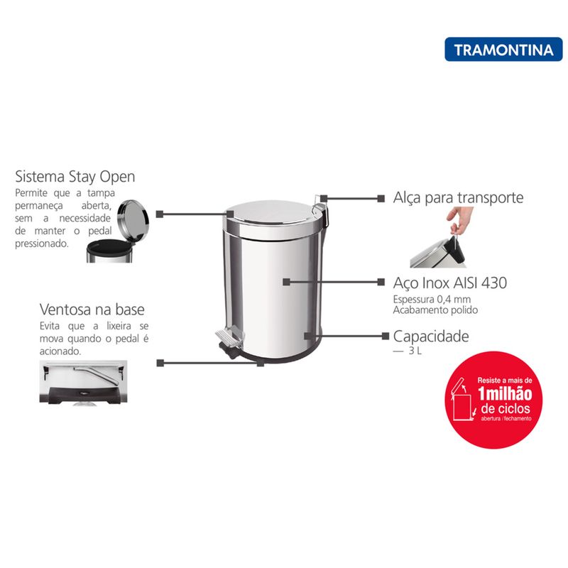 Lixeira-com-Pedal-para-Escritorio-Inox-Polido-3L-Tramontina