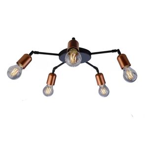 Luminária Edison 5XE17 Preto Fosco Bronze Orluce