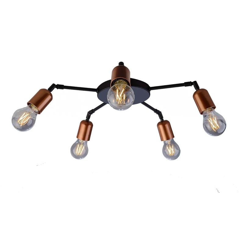 Luminaria-Edison-5XE17-Preto-Fosco-Bronze-Orluce