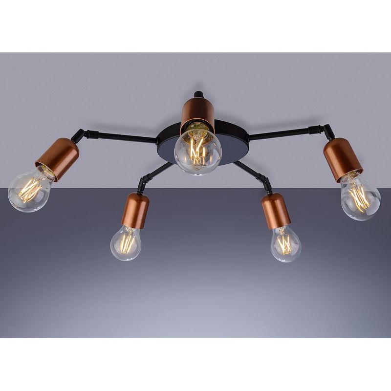 Luminaria-Edison-5XE17-Preto-Fosco-Bronze-Orluce