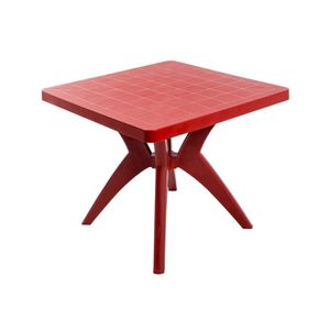 Mesa Quadrada Nature Vermelha Forte Plástico