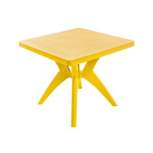 Mesa Quadrada Nature Amarela Forte Plástico