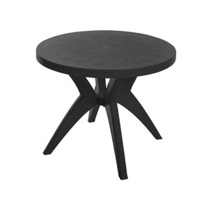 Mesa Redonda Deluxe Preta Forte Plástico