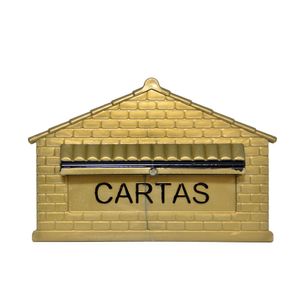 Carteiro Pequeno Colonial Ouro Telha Luz