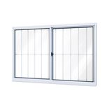 Janela-de-Correr-100x150cm-com-Grade-Vidro-Liso-Branco-Slim-Lider-Esquadria