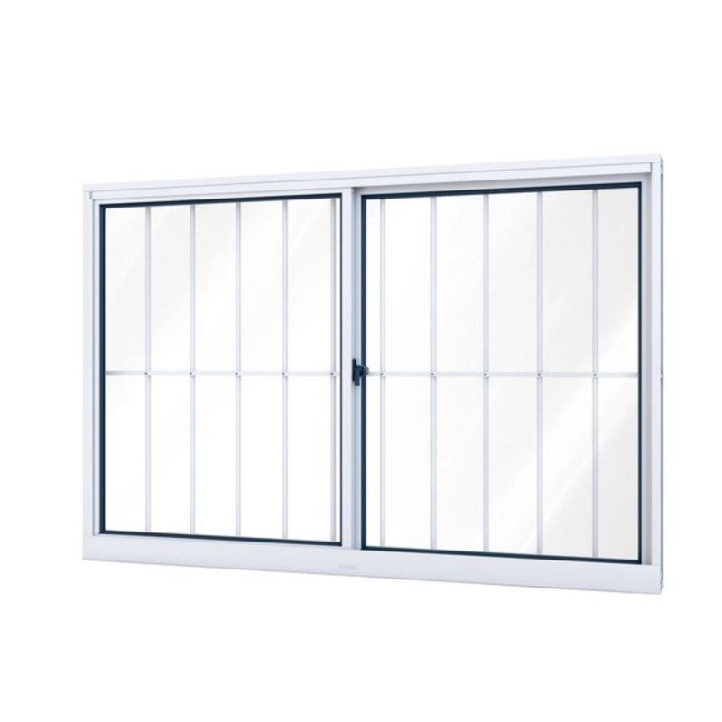 Janela-de-Correr-100x150cm-com-Grade-Vidro-Liso-Branco-Slim-Lider-Esquadria