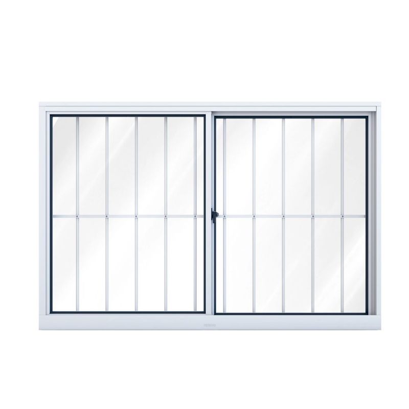 Janela-de-Correr-100x150cm-com-Grade-Vidro-Liso-Branco-Slim-Lider-Esquadria