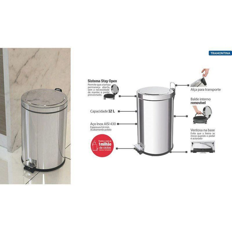 Lixeira-de-Inox-com-Pedal-12-Litros-94538-112-Cromada-Tramontina