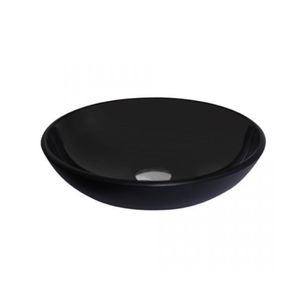 Cuba de Apoio 35cm Vidro Preto Cris Metal