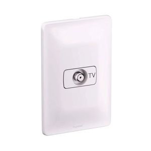 Conjunto 1 Tomada para TV Cabo Coaxial Branco Pial Legrand