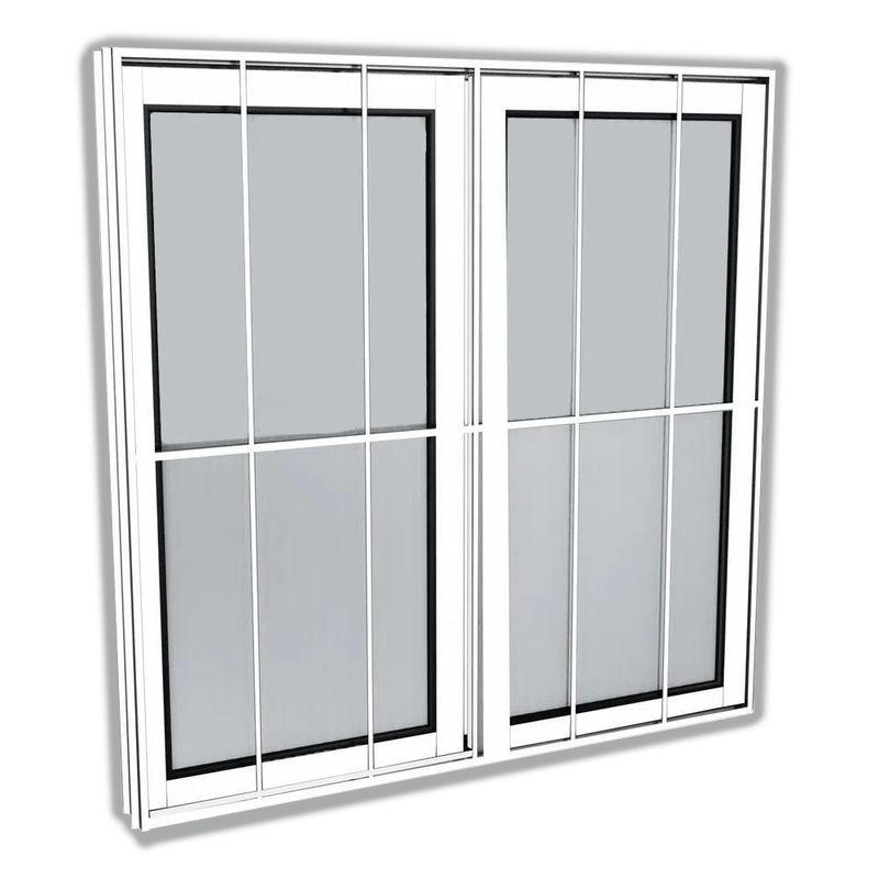 Janela-de-Correr-100-X-120-Com-Grade-Vidro-Liso-Branco-Slim--Lider-Esquadrias
