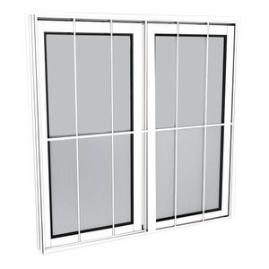 Janela De Correr 100X100 Com Grade Vidro Liso Branco Slim Líder Esquadria