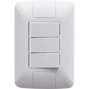 Placa com 3 Interruptores Simples 6A 250V Branco Aria Tramontina