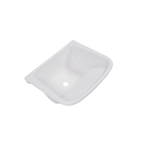 Tanque De Fibra T002BR 55cm x 42cm Branco Gelo Decoralita