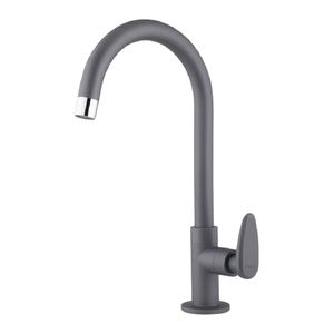 Torneira De Mesa Para Cozinha Bica Móvel Allure Décore Cinza Fosco Viqua