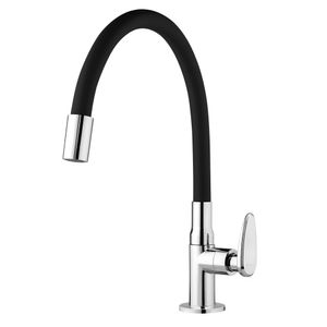 Torneira De Mesa Para Cozinha Bica Móvel Allure Mouve Preta Viqua