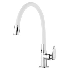 Torneira De Mesa Para Cozinha Branca Allure Mouve Viqua