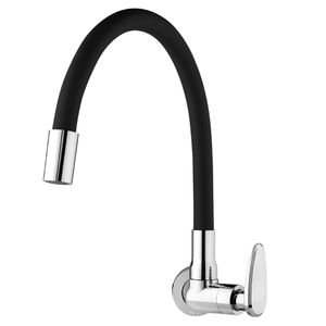 Torneira De Parede Para Cozinha Bica Móvel Allure Mouve Preta Viqua