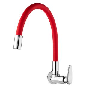 Torneira De Parede Para Cozinha Bica Móvel Allure Mouve Vermelha Viqua