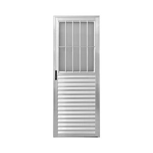 Porta de Abrir 210x80cm com Grade Vidro Natural Canelado Direita Líder