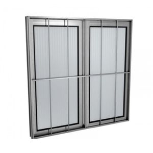 Janela De Correr 100X120 Com Grade 2 Folhas Vidro Natural Canelado Líder Esquadria